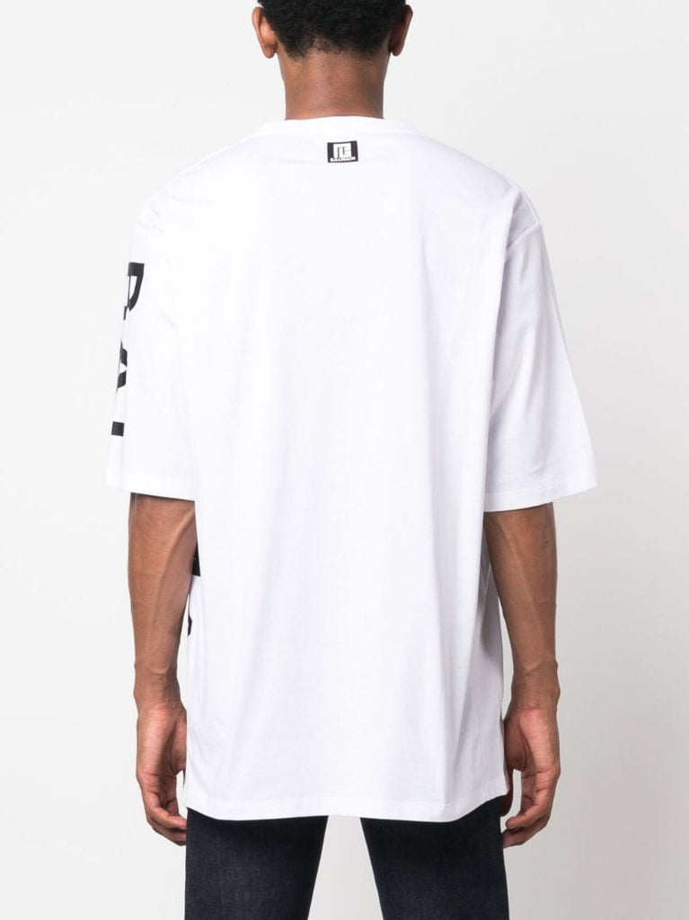 White Logo Print T-shirt