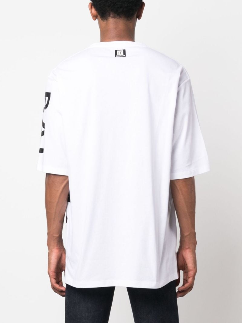 White Logo Print T-shirt