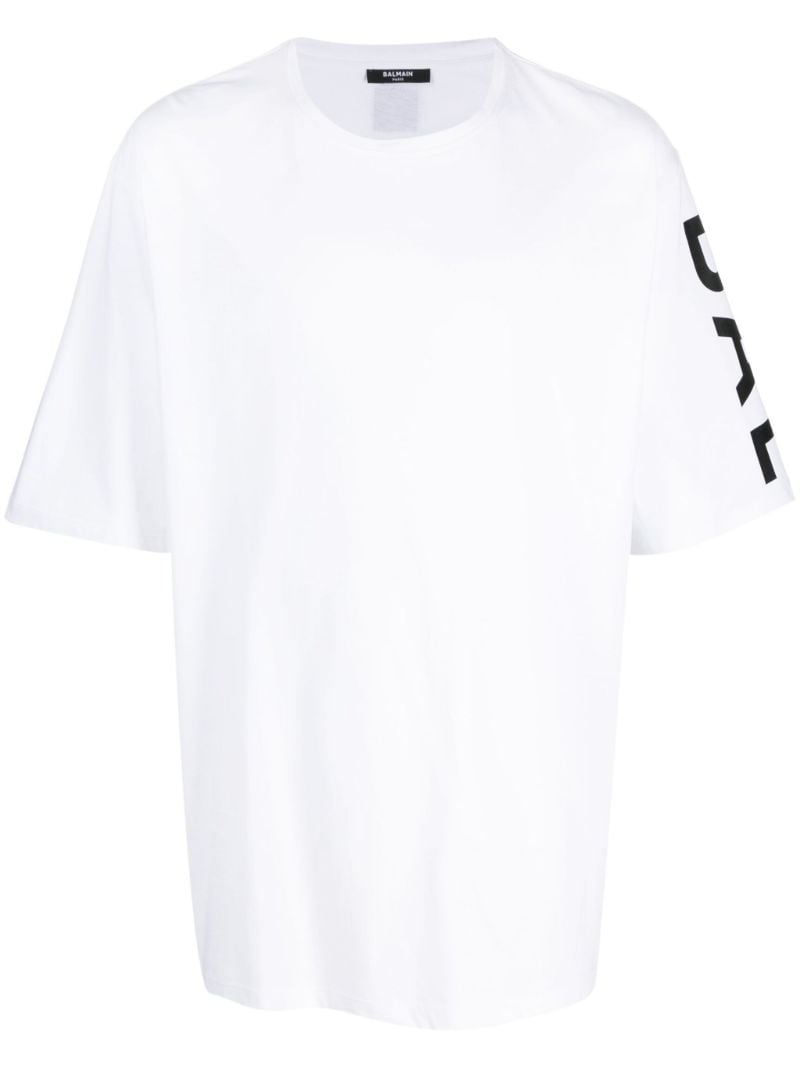 White Logo Print T-shirt