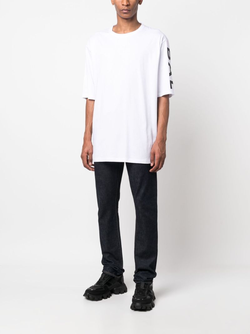 White Logo Print T-shirt