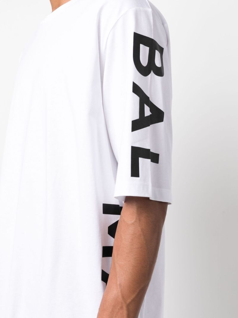 White Logo Print T-shirt