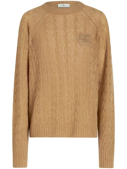 Brown Cable-knit Cashmere Sweater