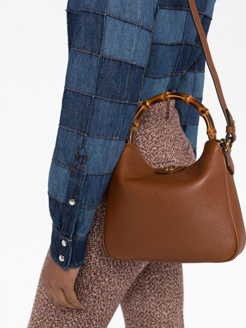 Brown Diana Small Leather Tote Bag