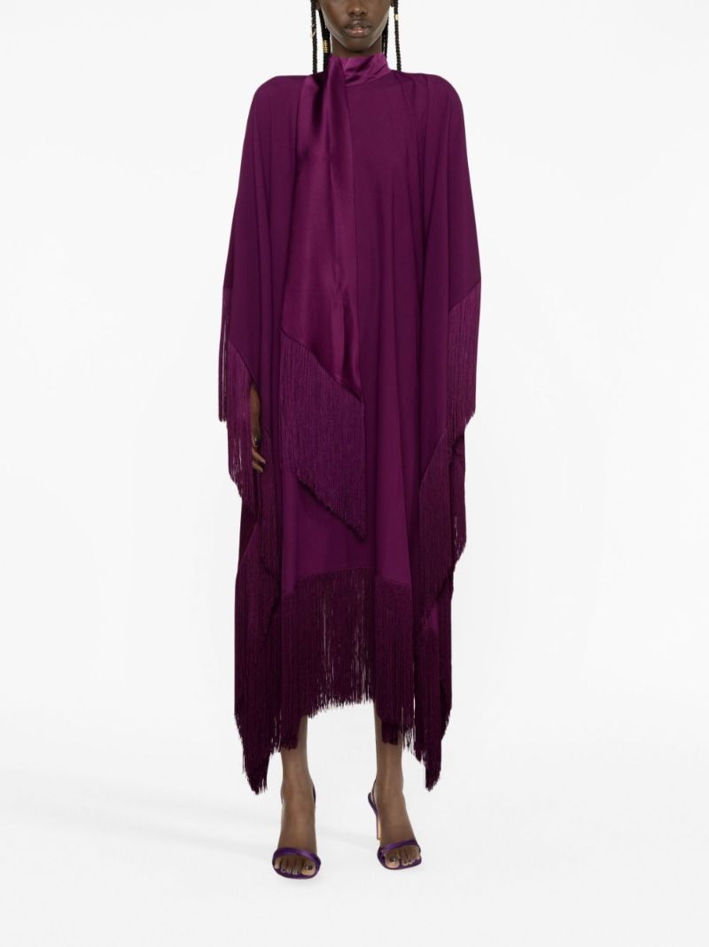 Purple Mrs Ross Fringe-trim Dress