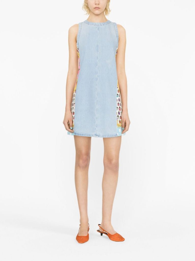 X Dua Lipa Blue Butterflies Denim Mini Dress