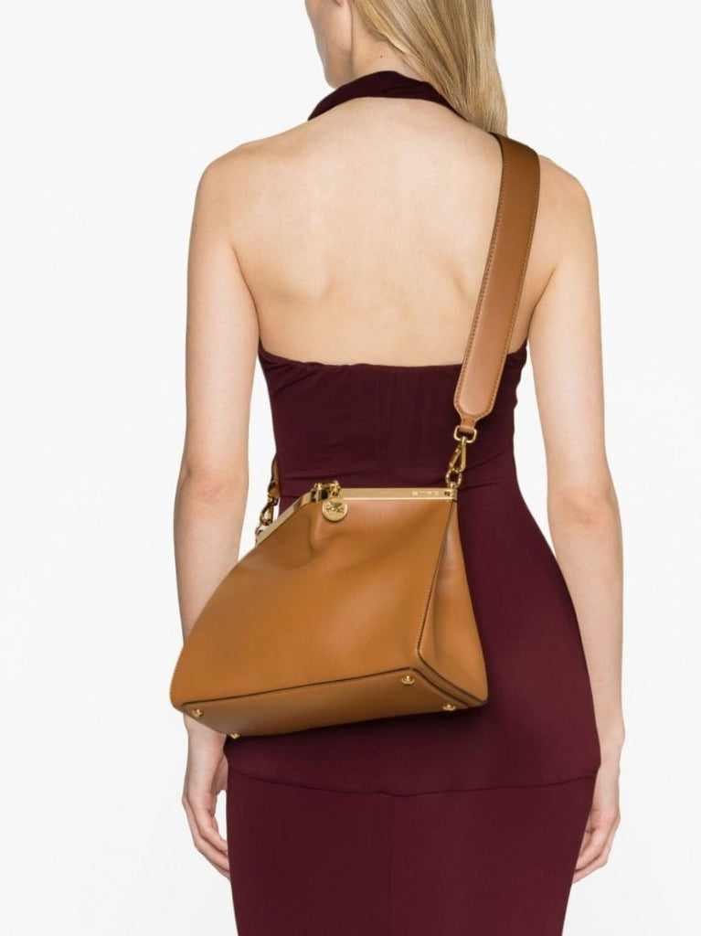 Brown Vela Medium Leathertote Bag
