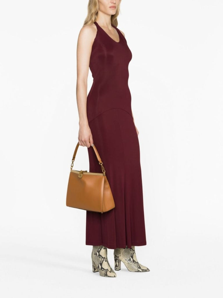 Brown Vela Medium Leathertote Bag
