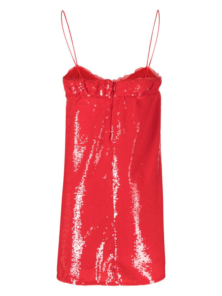 Red Sequinned Mini Dress