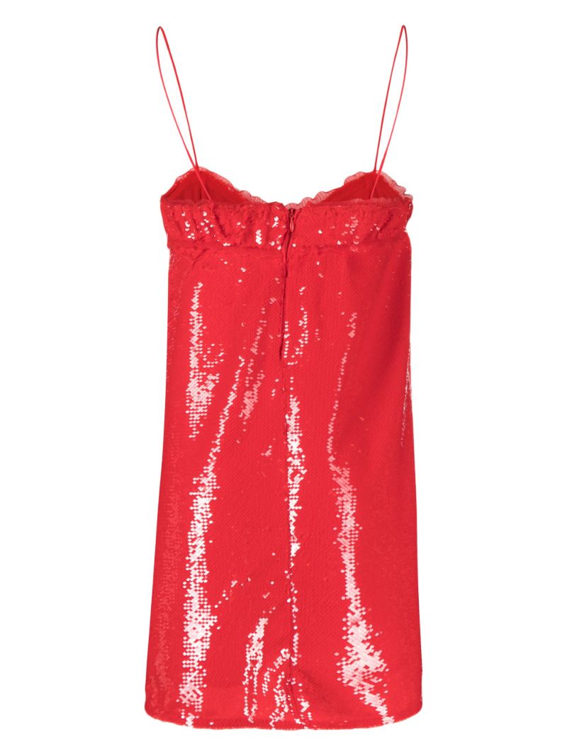 Red Sequinned Mini Dress