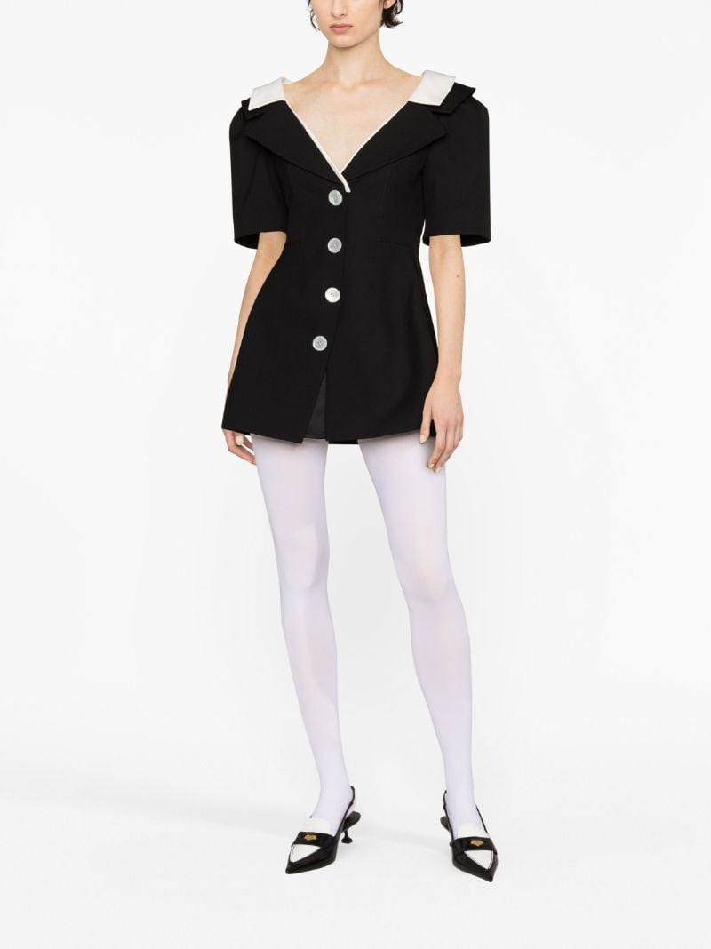 Black Double Collar Mini Dress