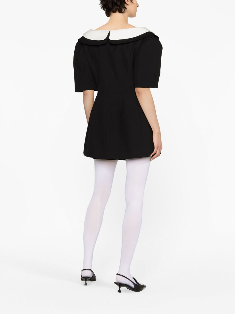 Black Double Collar Mini Dress