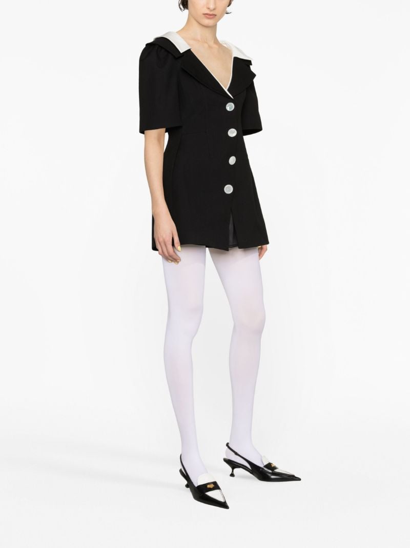 Black Double Collar Mini Dress