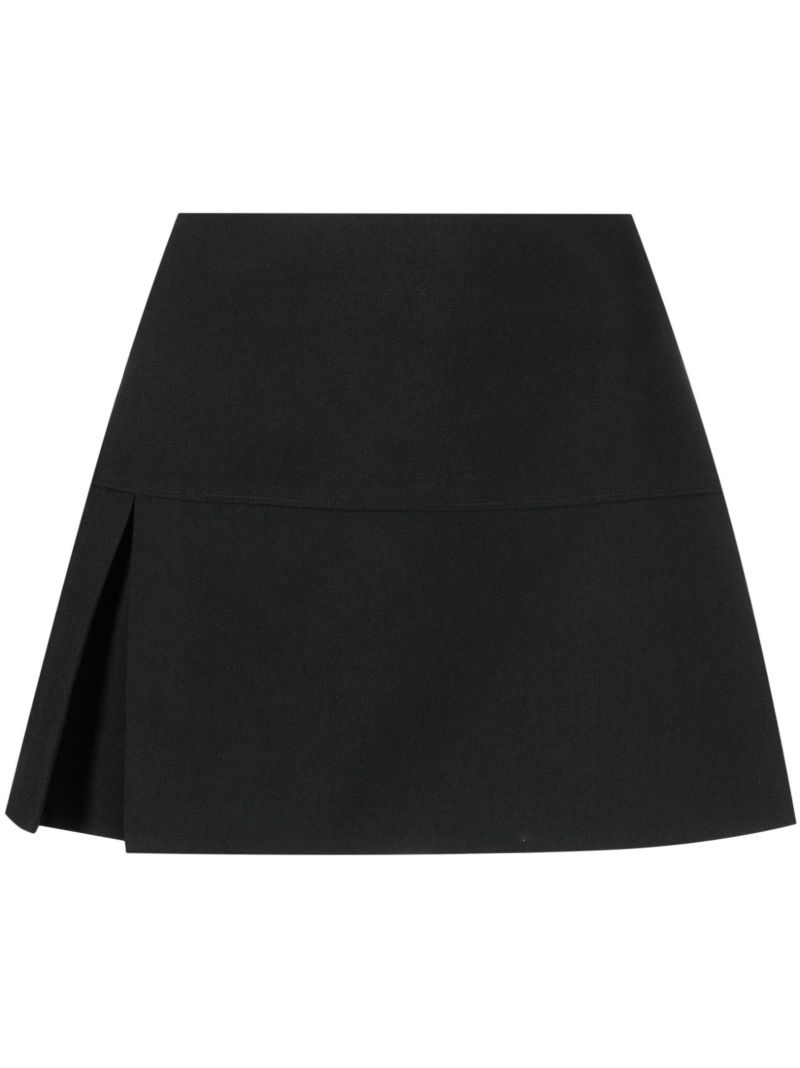 Black Wool Mini Skirt