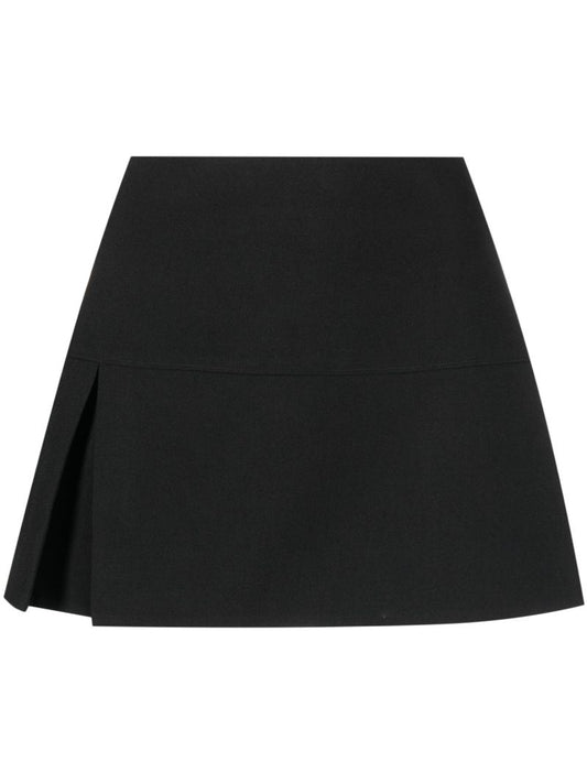 Black Wool Mini Skirt