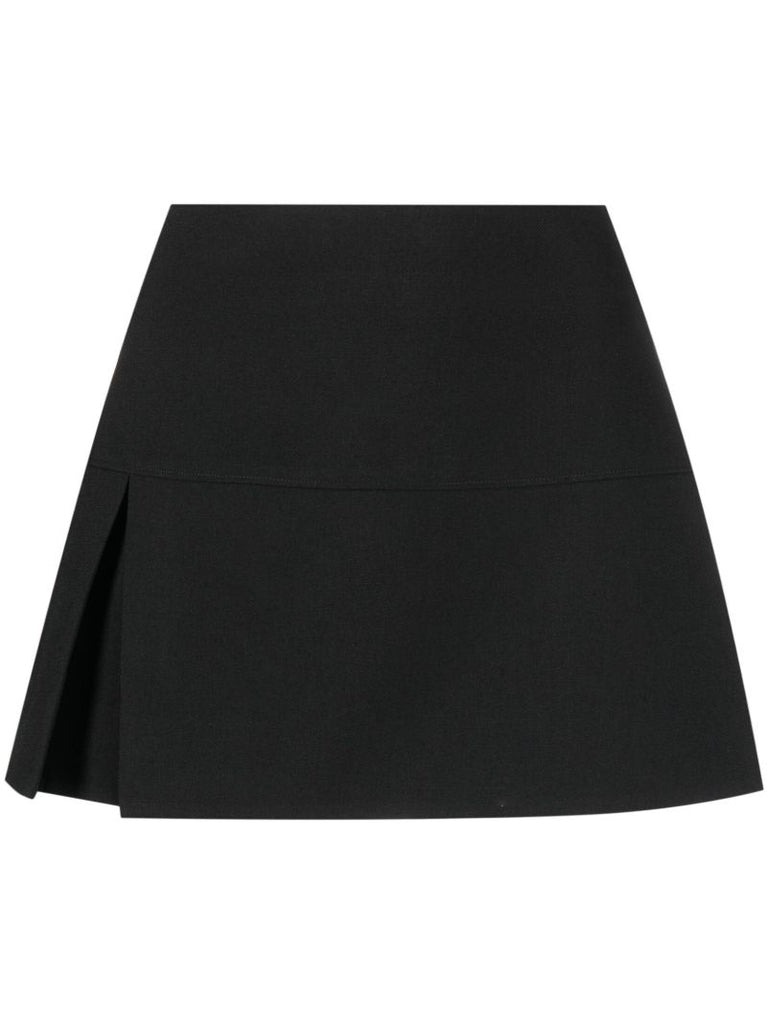 Black Wool Mini Skirt