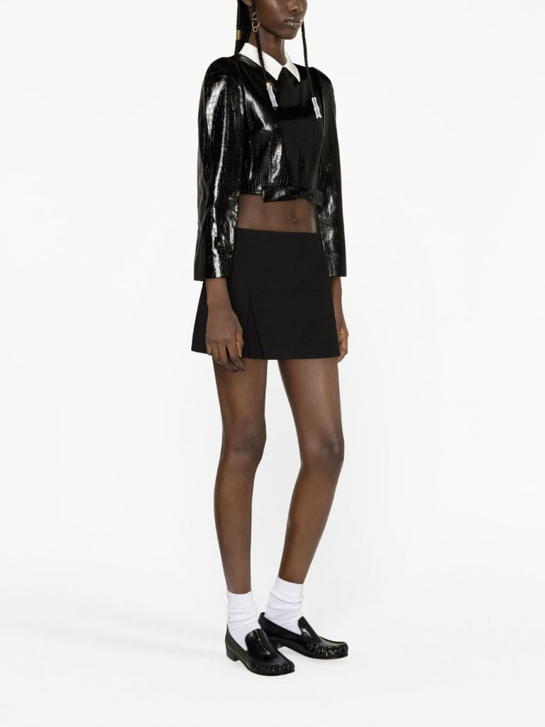 Black Wool Mini Skirt
