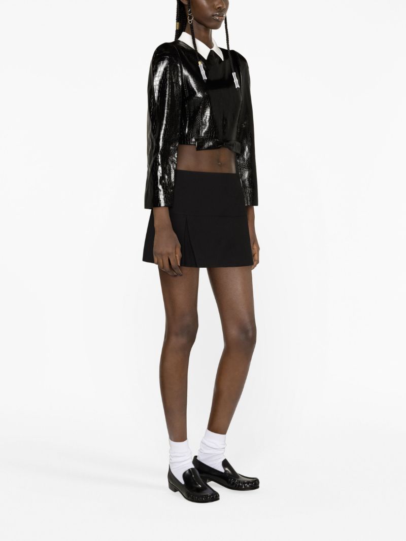 Black Wool Mini Skirt