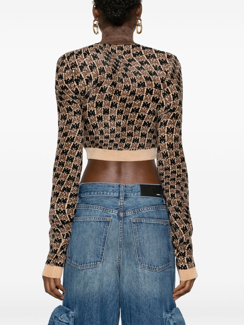 Brown Ma Swirl Crop Sweater