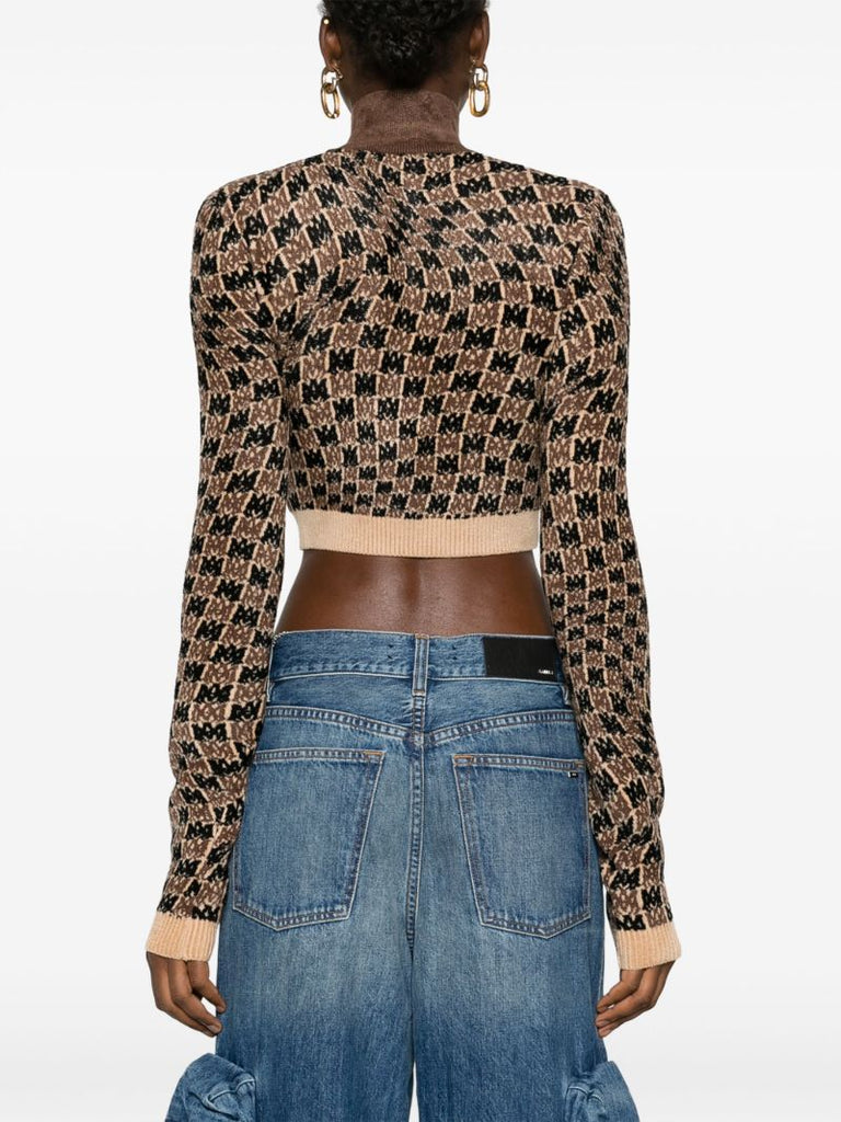 Brown Ma Swirl Crop Sweater