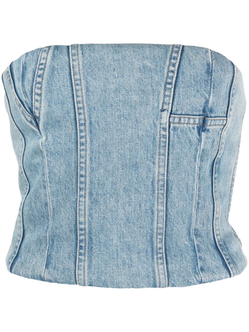 Blue Ma Denim Bustier Crop Top