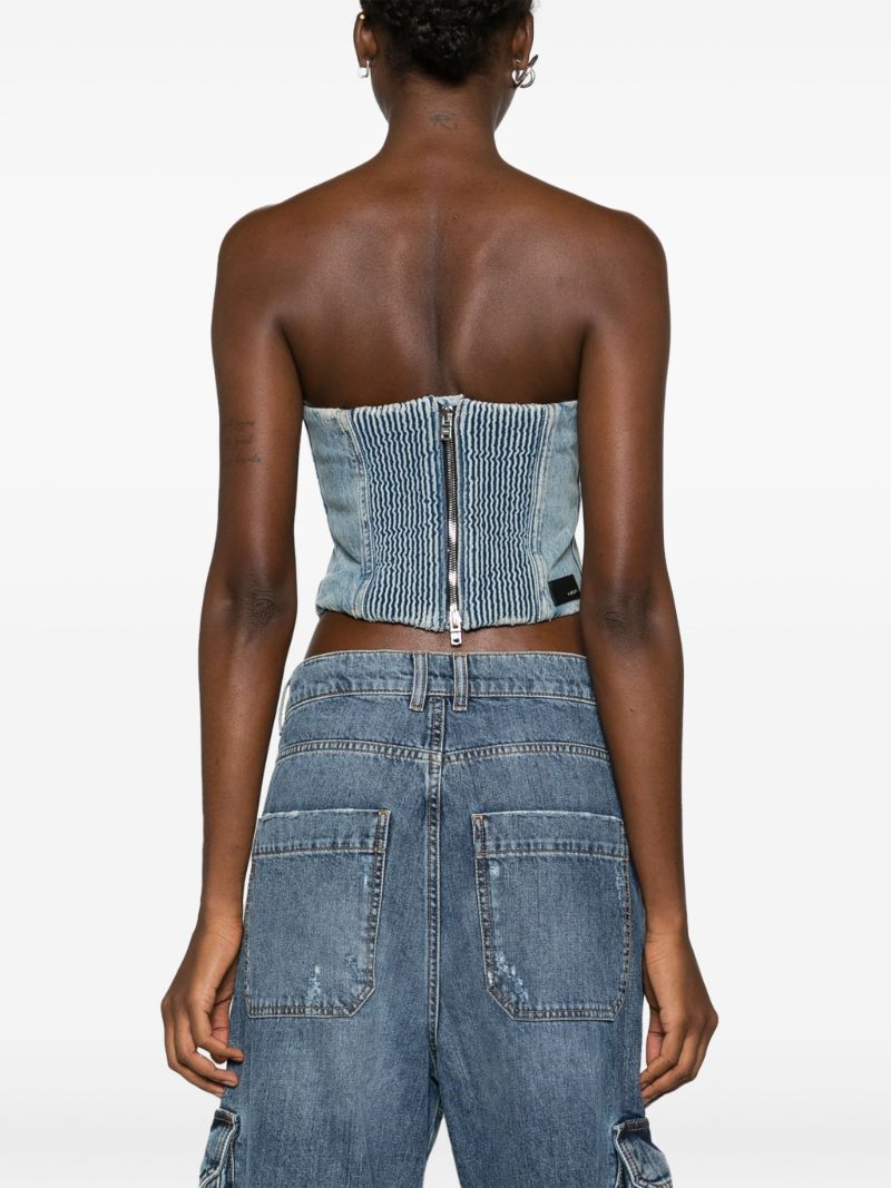 Blue Ma Denim Bustier Crop Top
