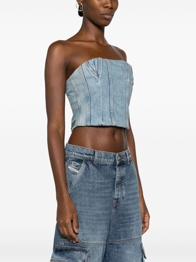 Blue Ma Denim Bustier Crop Top