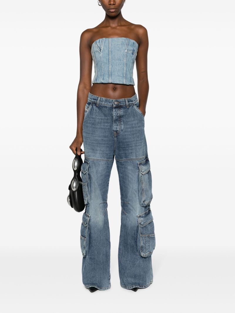 Blue Ma Denim Bustier Crop Top