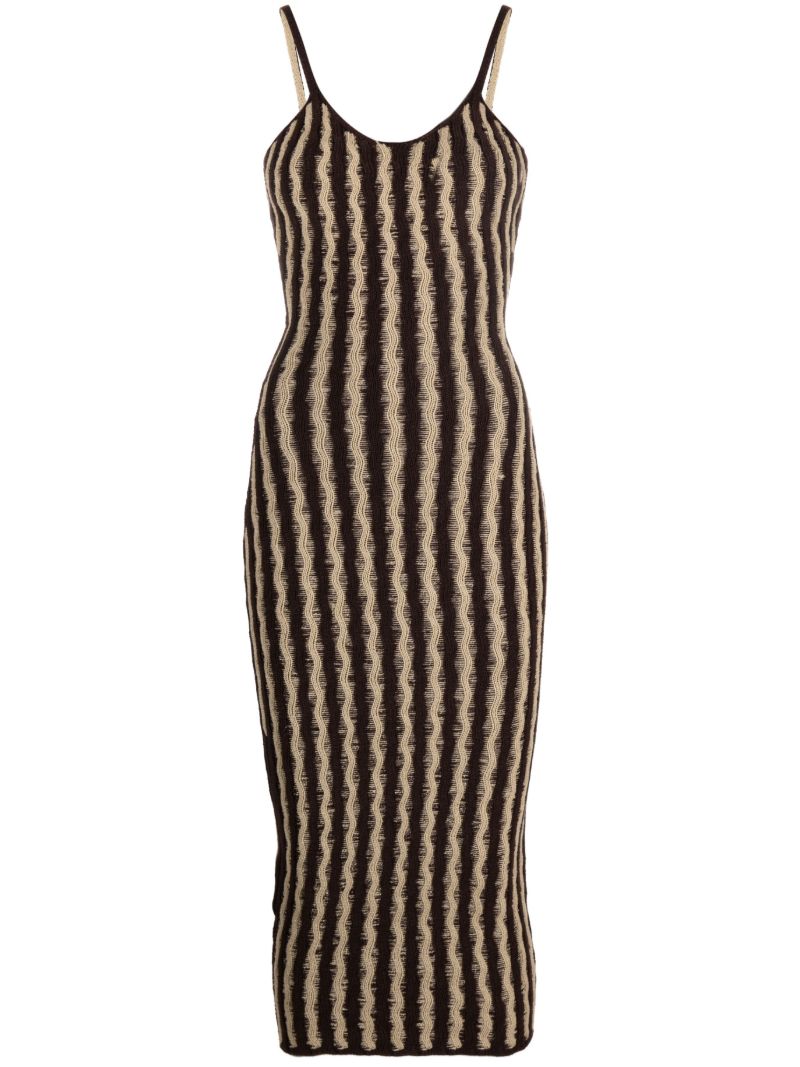 Brown Cactus Striped Dress