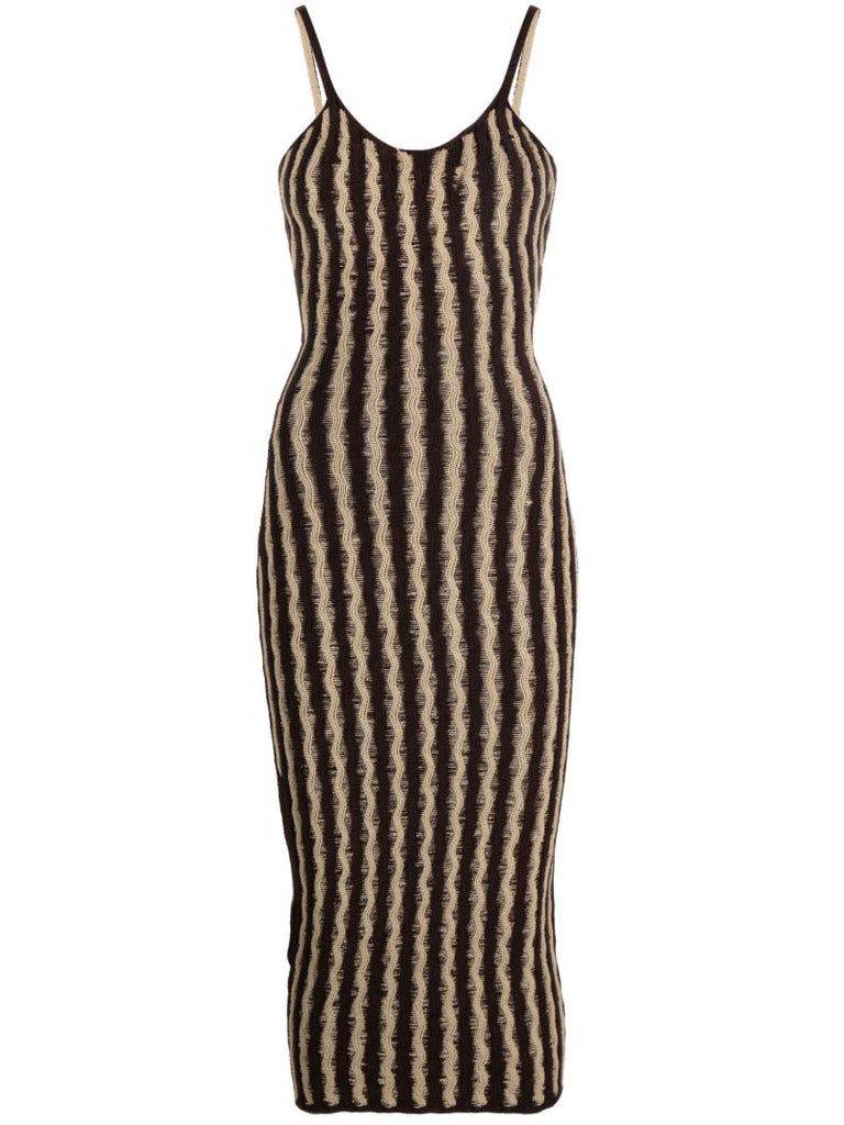 Brown Cactus Striped Dress