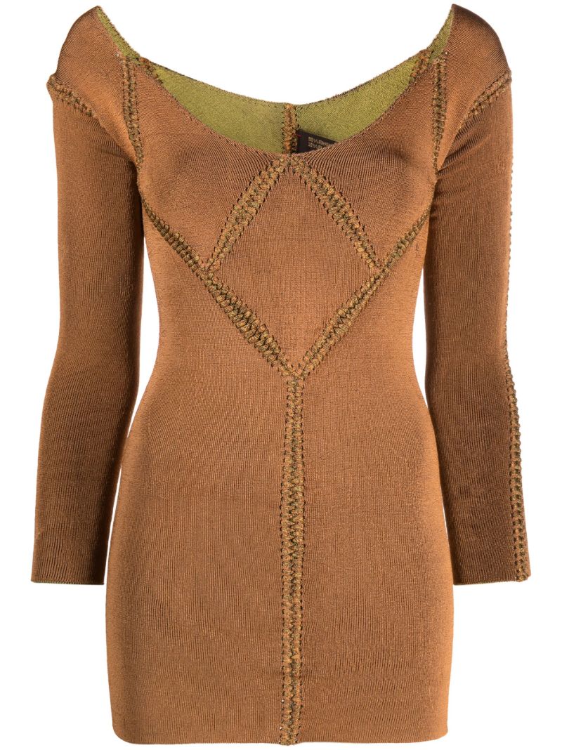 Orange Tria Knitted Mini Dress