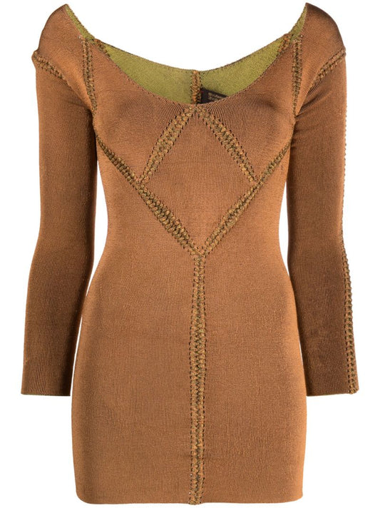 Orange Tria Knitted Mini Dress