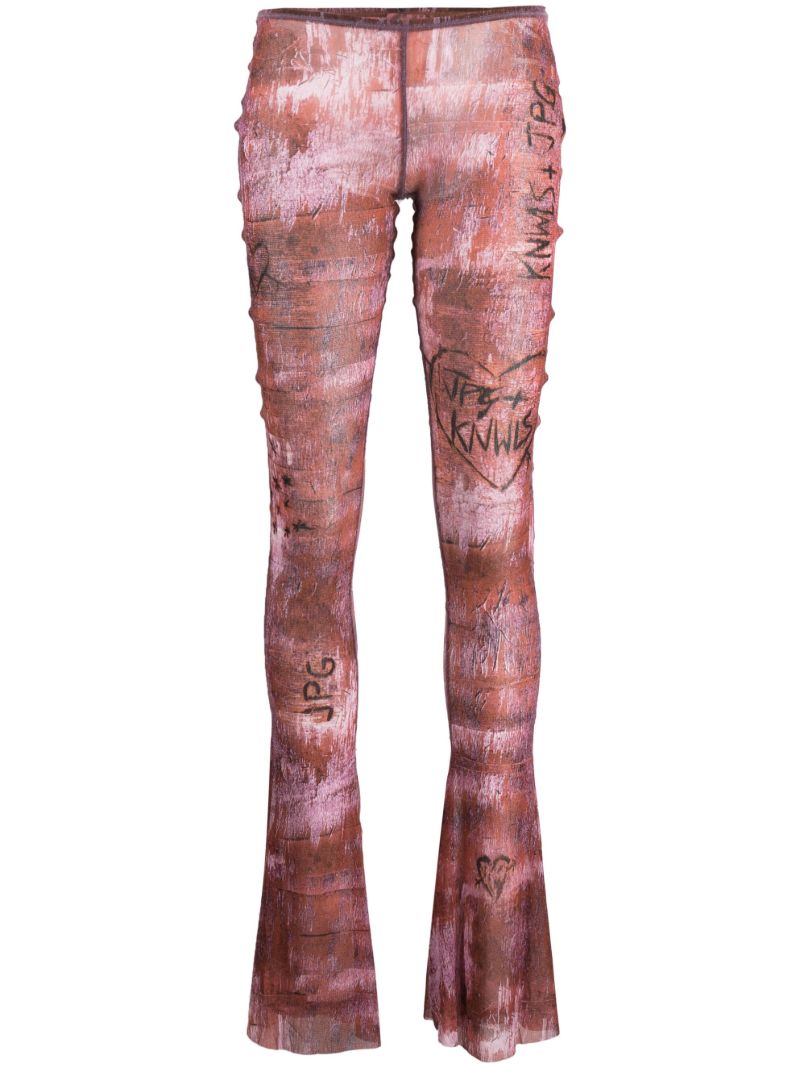 X Knwls Brown Printed Flared Leggings
