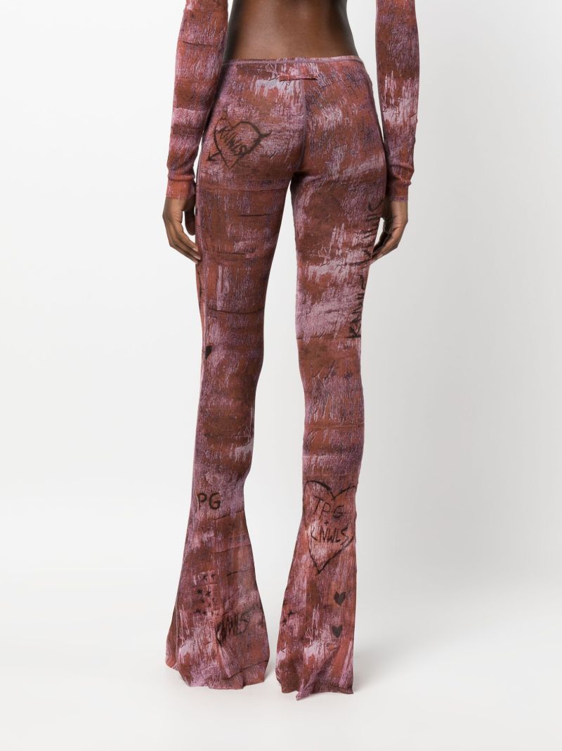 X Knwls Brown Printed Flared Leggings