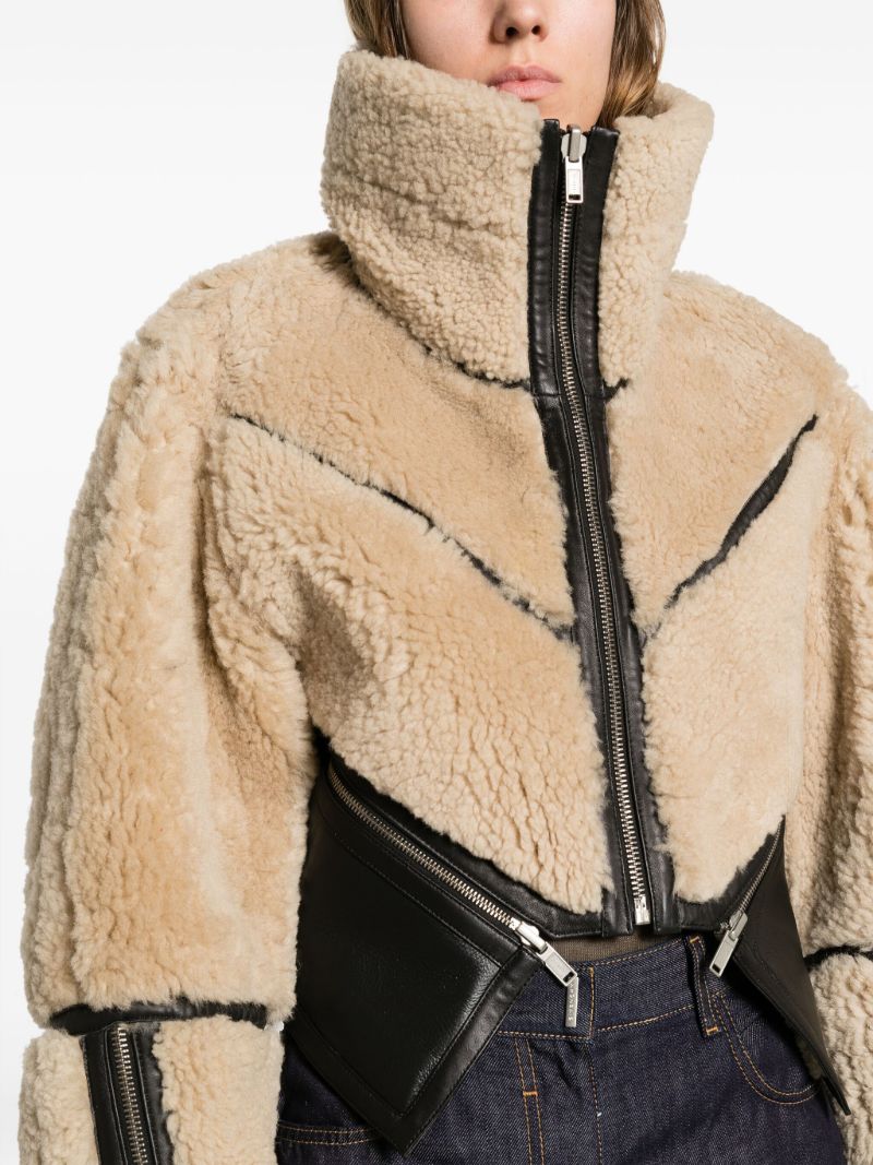 Black Reversible Cropped Leather Jacket