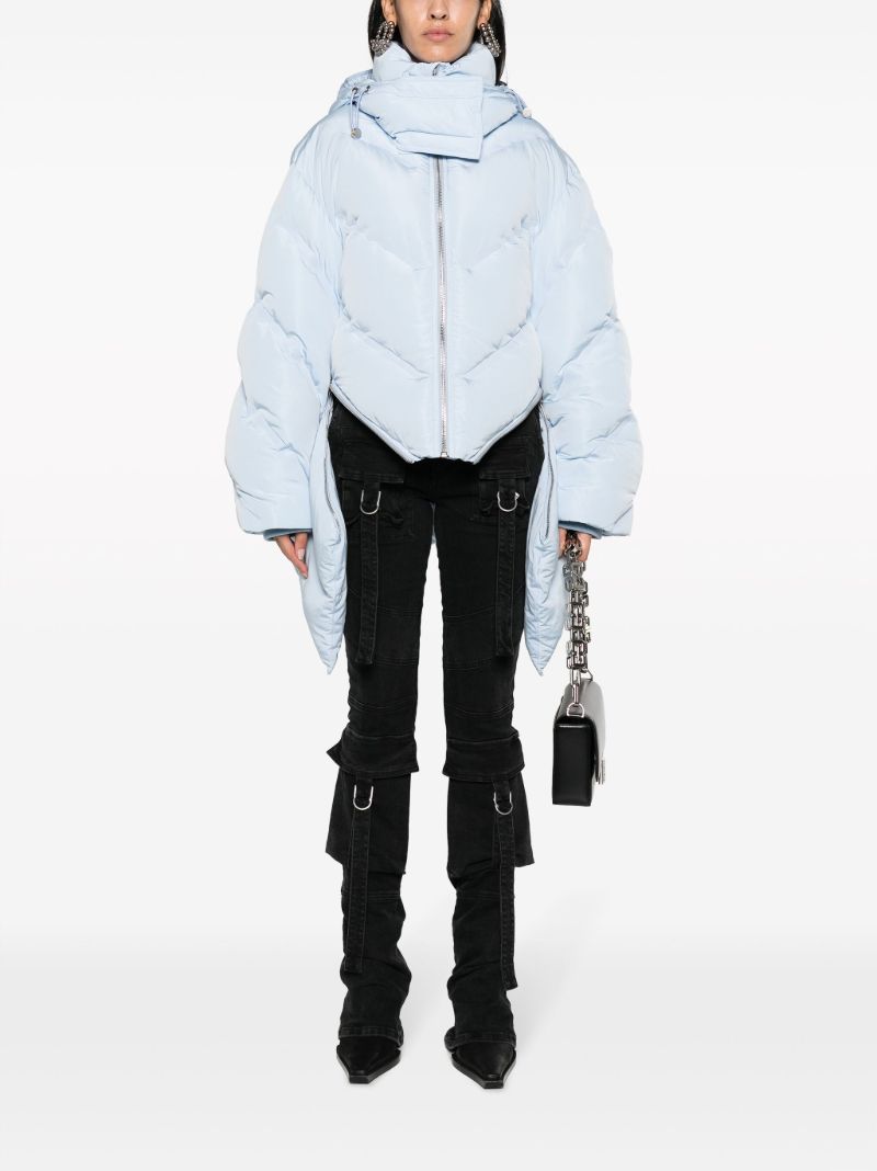 Blue Welded Down-filled Quilted Jacket