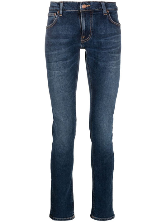 Blue Tight Terry Slim-fit Jeans