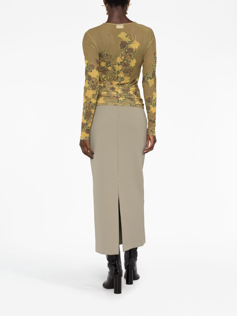 Ochre Heste Floral-print Top