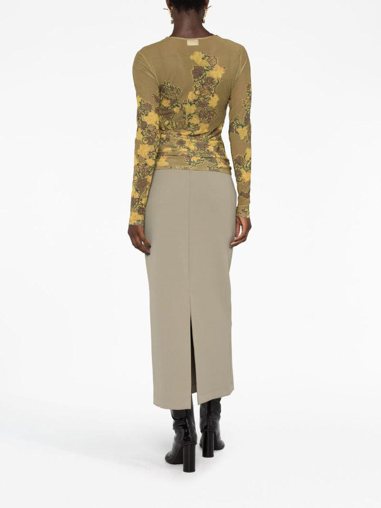 Ochre Heste Floral-print Top