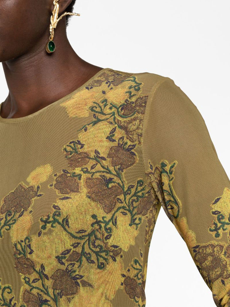 Ochre Heste Floral-print Top