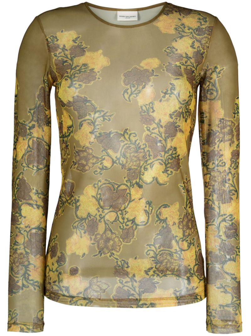 Ochre Heste Floral-print Top