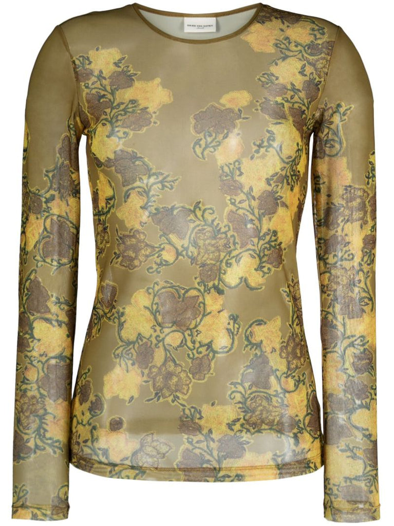 Ochre Heste Floral-print Top