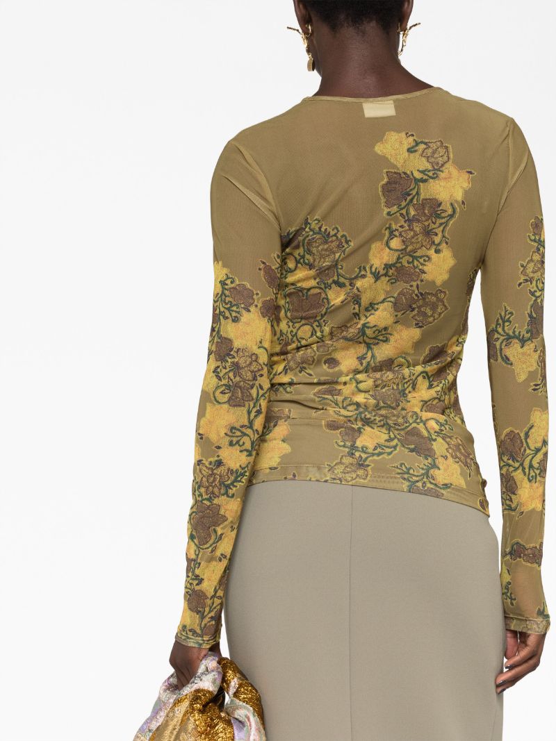 Ochre Heste Floral-print Top