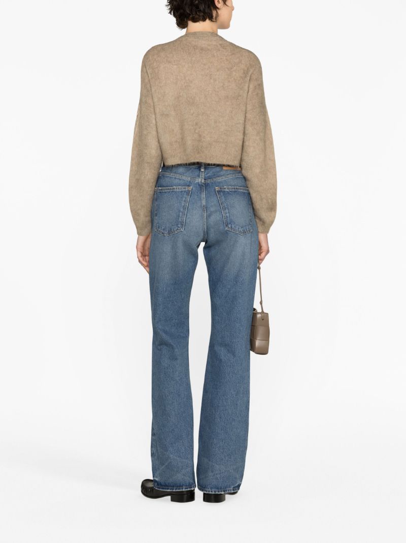 Brown Sequin-embellished Cropped Sweater