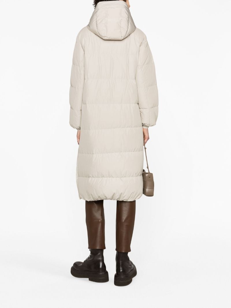 Grey Hooded Padded Coat