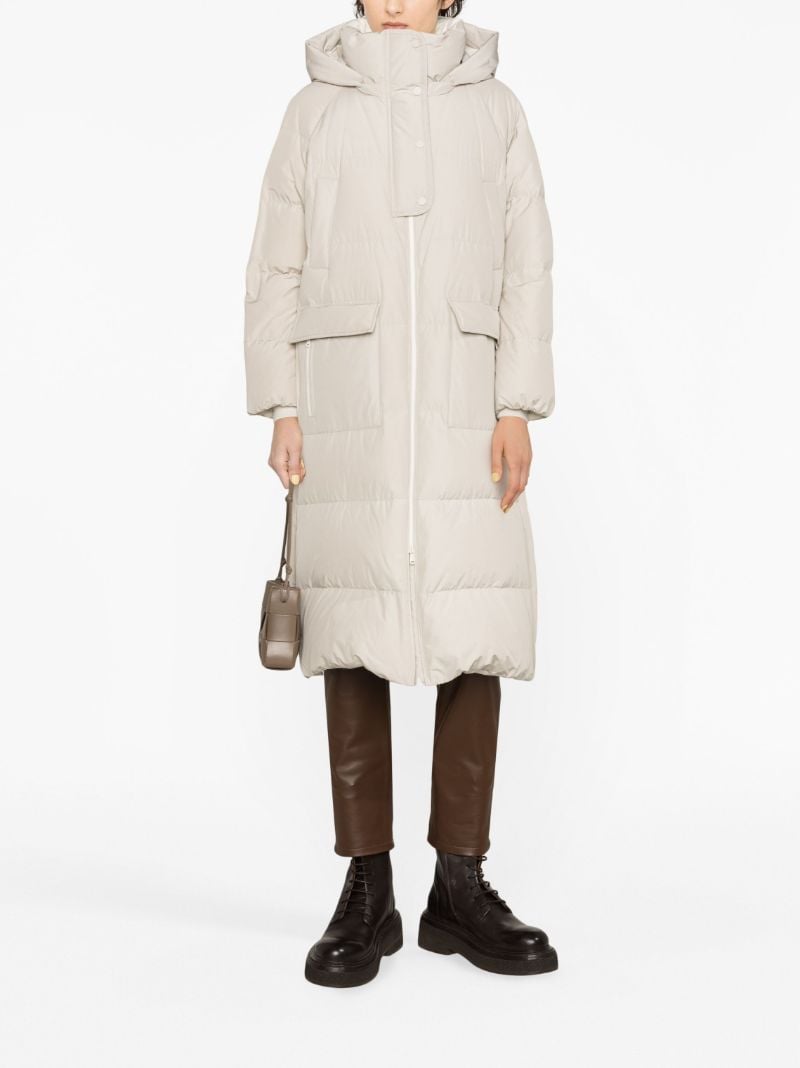 Grey Hooded Padded Coat