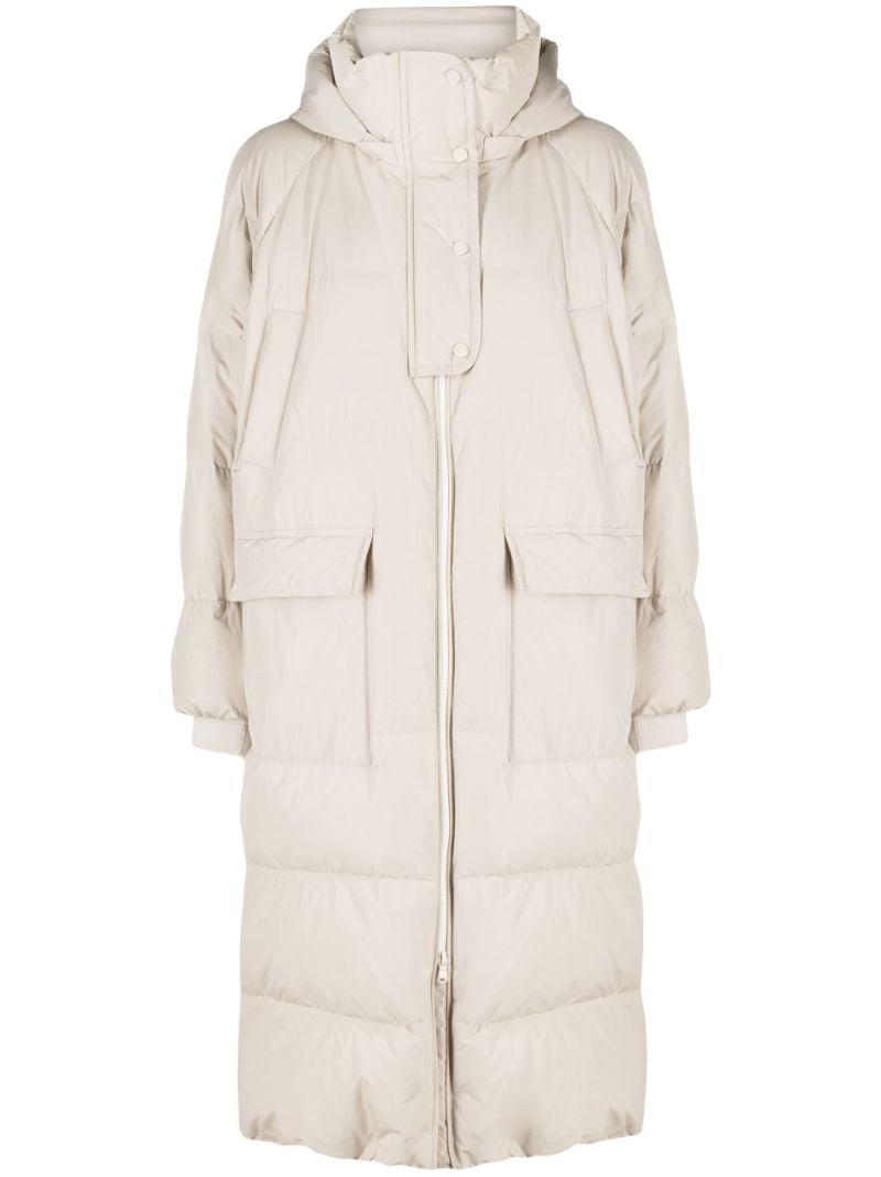 Grey Hooded Padded Coat
