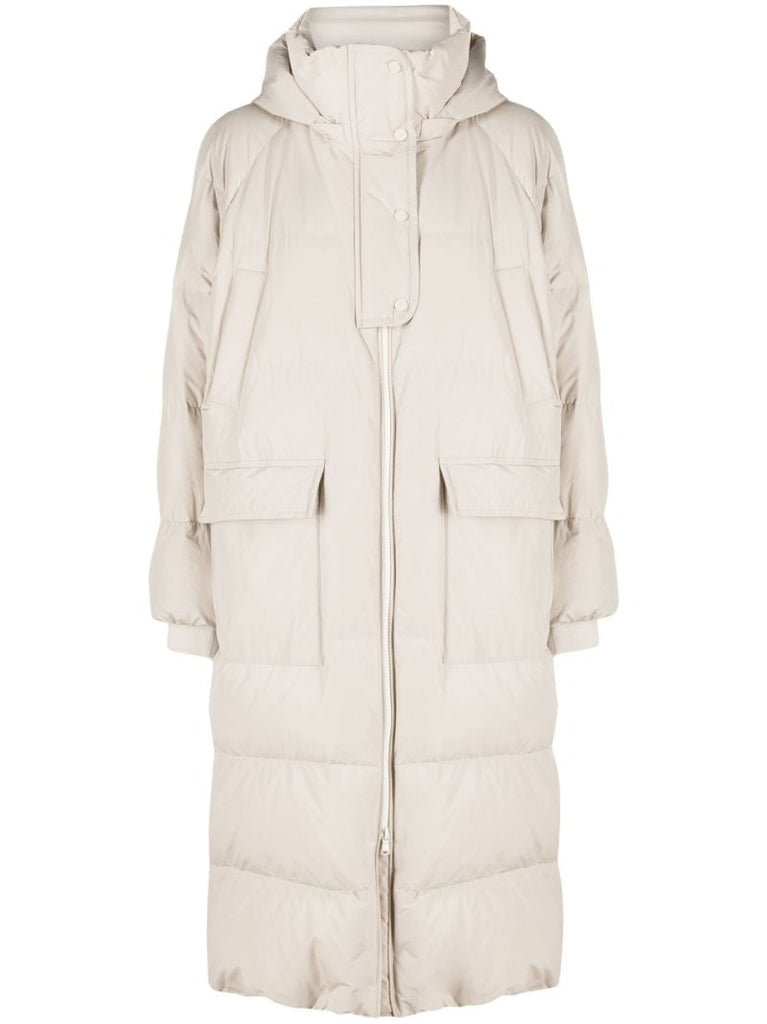 Grey Hooded Padded Coat