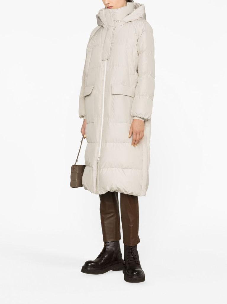 Grey Hooded Padded Coat