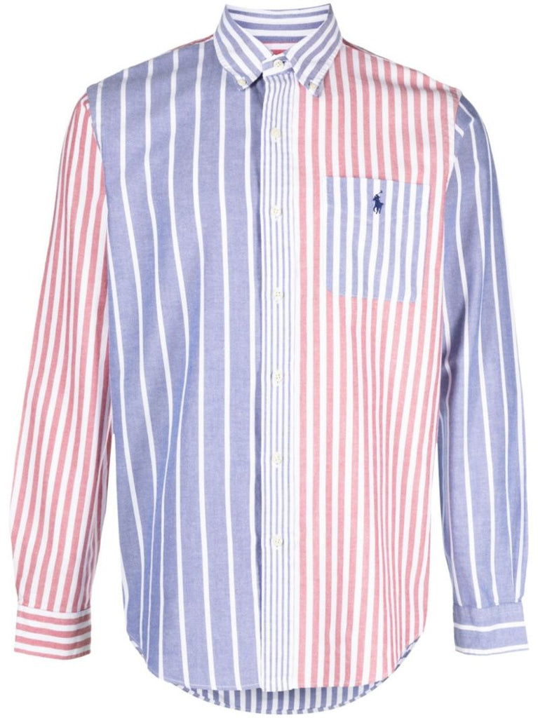 Purple Polo Pony Striped Cotton Shirt