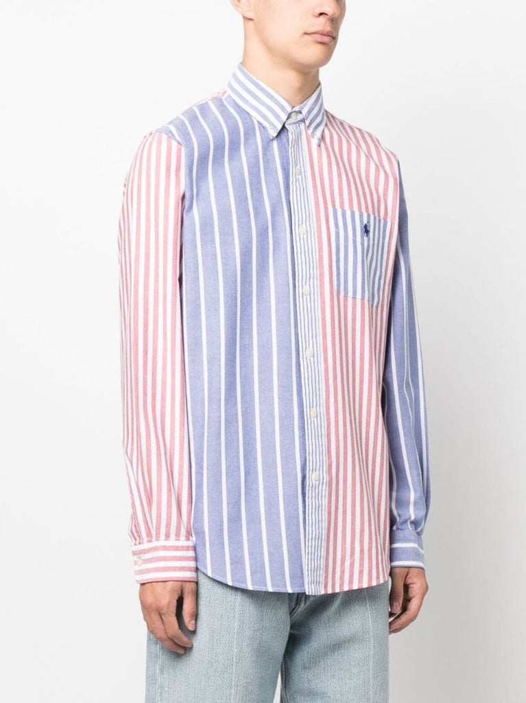 Purple Polo Pony Striped Cotton Shirt